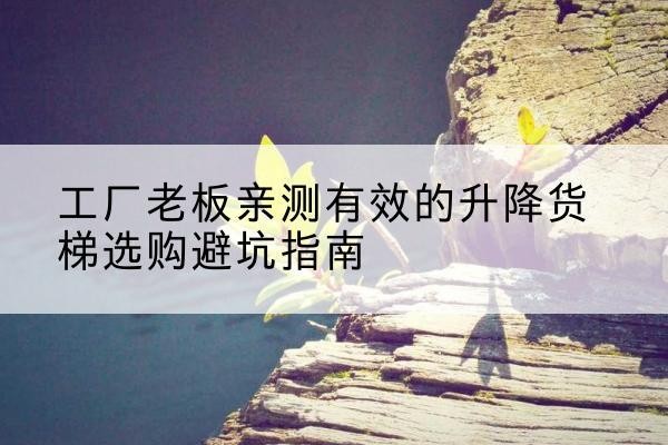 怀集升降货梯怎么选-工厂老板亲测有效的升降货梯选购避坑指南