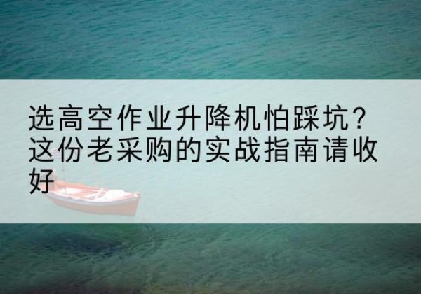 怀集高空作业升降机厂家推荐-选高空作业升降机怕踩坑？这份老采购的实战指南请收好