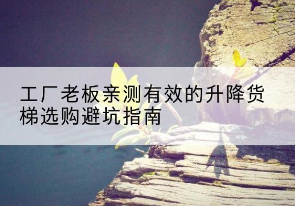 怀集升降货梯怎么选-工厂老板亲测有效的升降货梯选购避坑指南